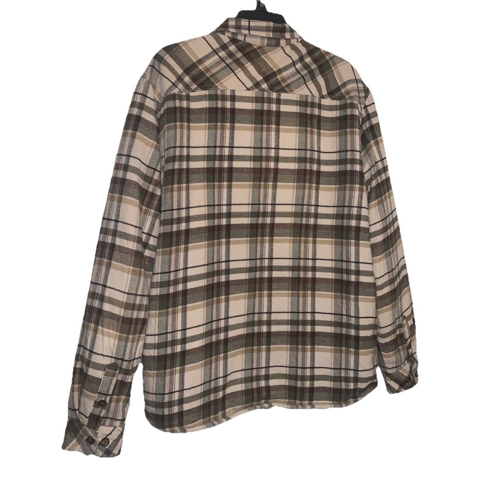 O'Neill Sherpa Redmond Lined Flannel Shirt XL Shacket Plaid Jacket Button Green - Picture 8 of 16